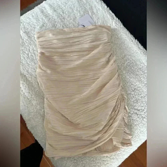 NWT Sabina Musayev Whistle Mini Skirt in Ivory Cream Nude High Waisted in XSMALL - Picture 6 of 7